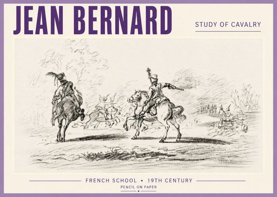 Jean Bernard Study of Cavalry No5 - Póster