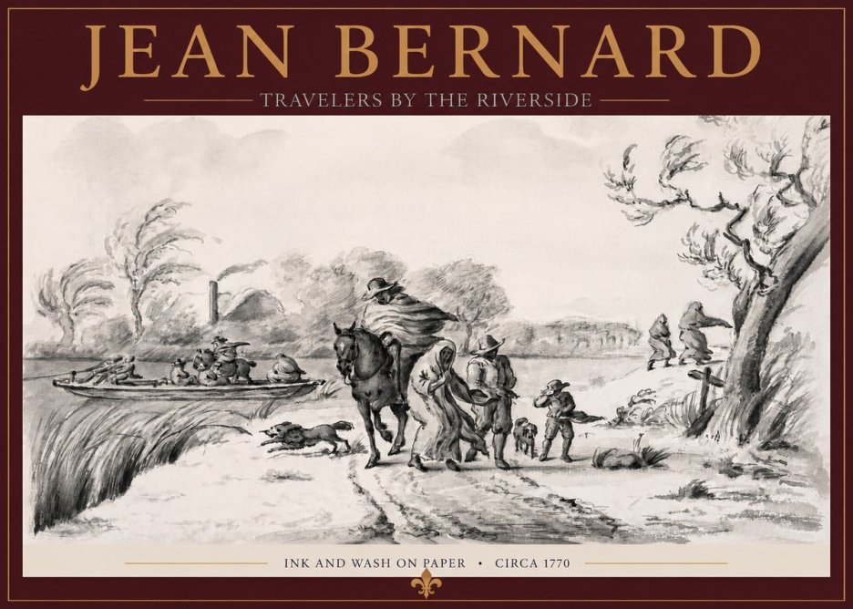 Jean Bernard Travelers by the Riverside No2 - Póster