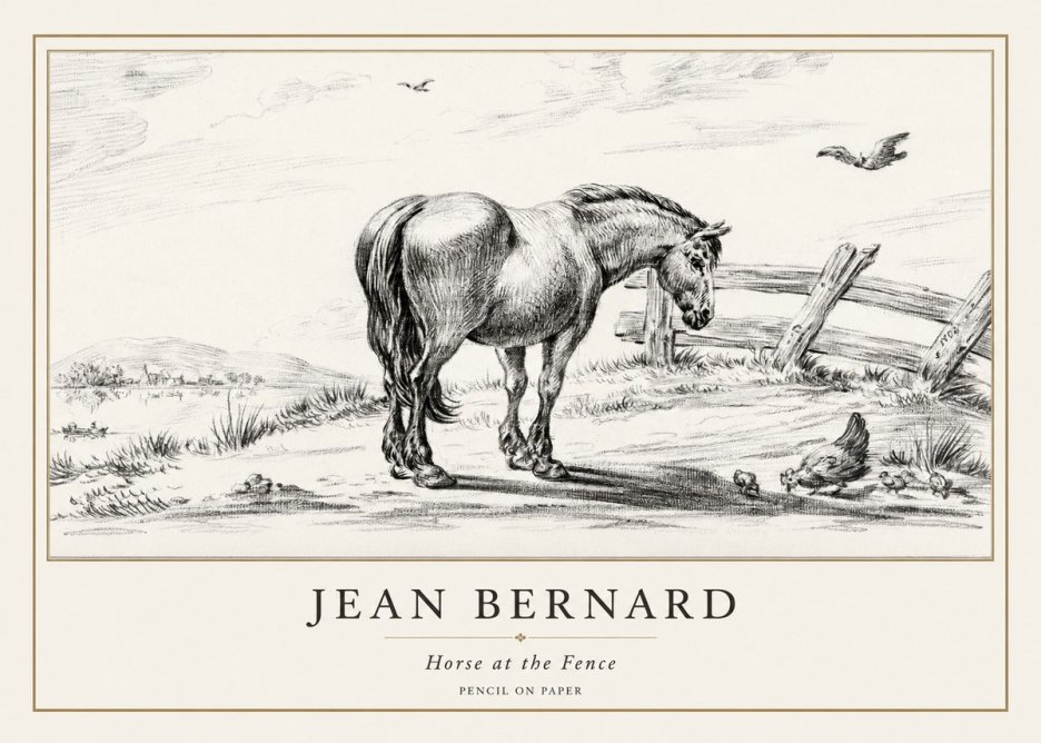 Jean Bernard Horse at the Fence No1 - Póster