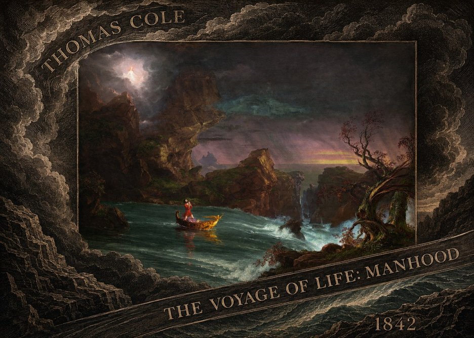 Thomas Cole The Voyage of Life: Manhood II No6 - Póster