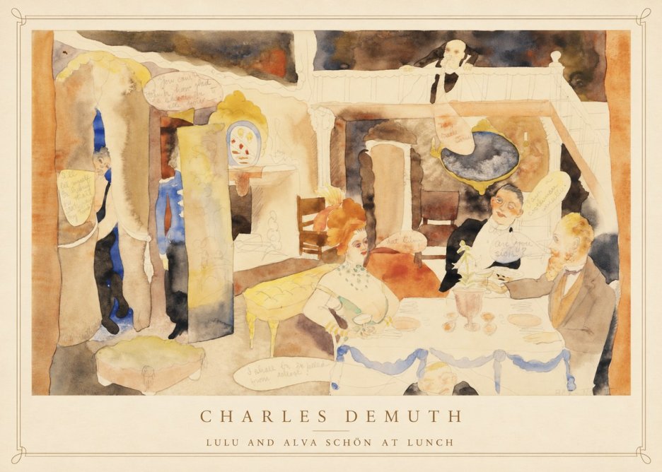 Charles Demuth Lulu and Alva Schön at Lunch No4 - Póster