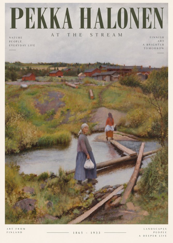Pekka Halonen At the Stream No6 - Póster