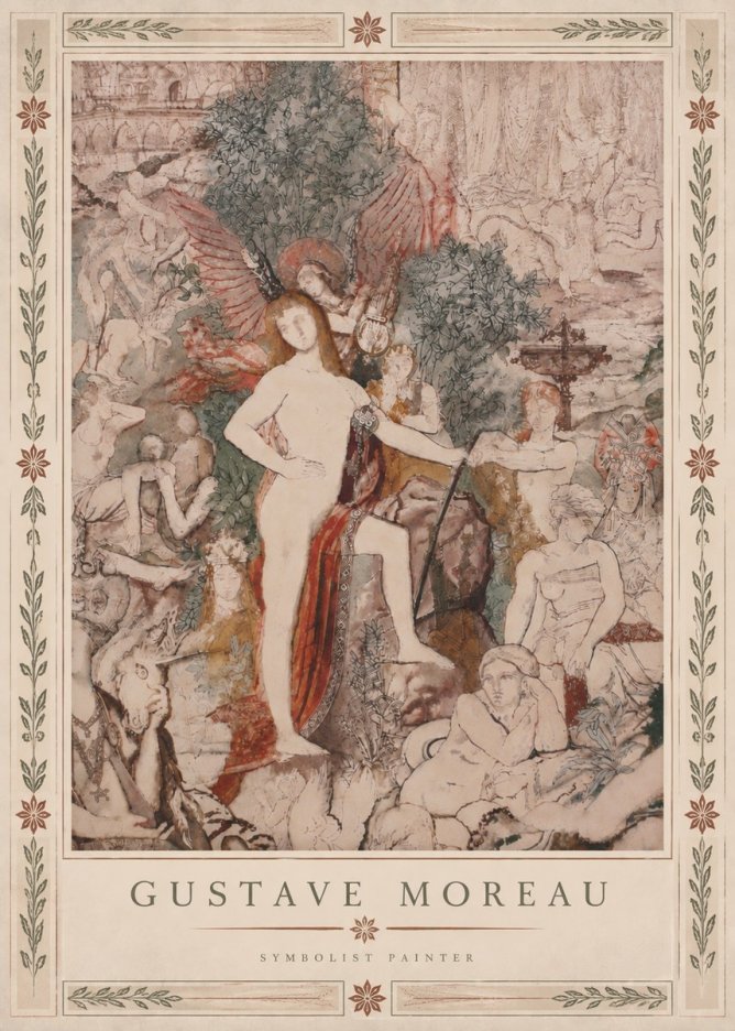 Gustave Moreau Adam and Eve No6 - Póster