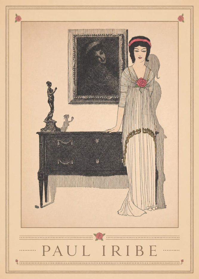 Paul Iribe Woman with Rose No1 - Póster