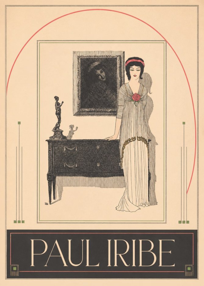 Paul Iribe Woman with Rose No3 - Póster