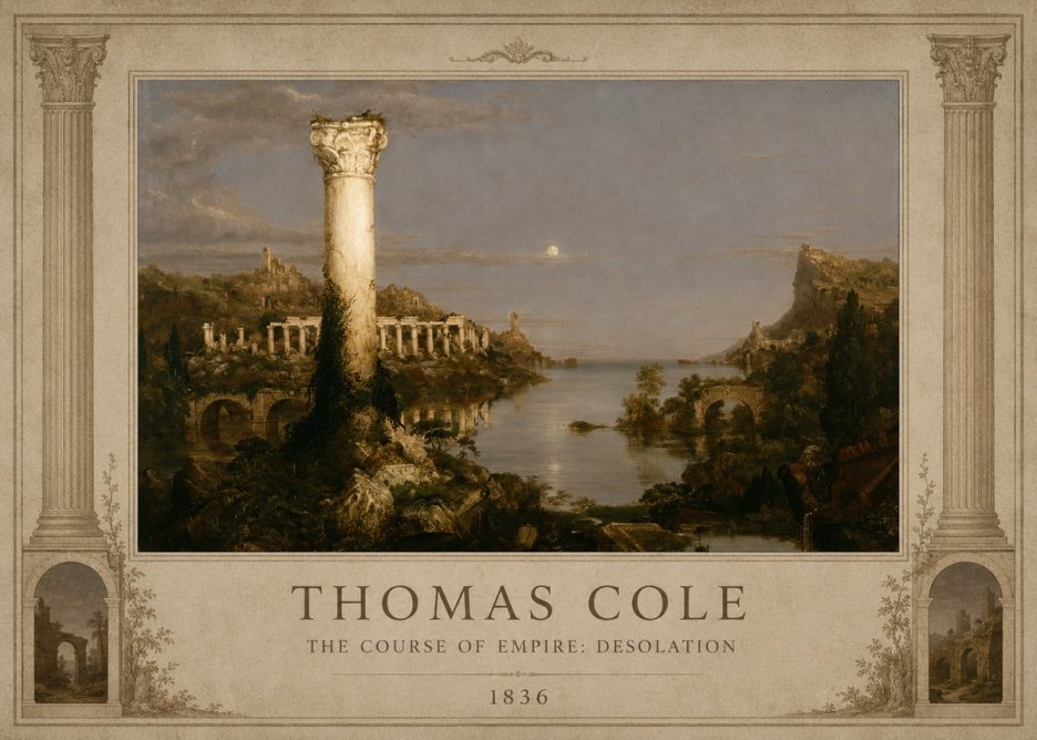 Thomas Cole The Course of Empire: Desolation No1 - Póster