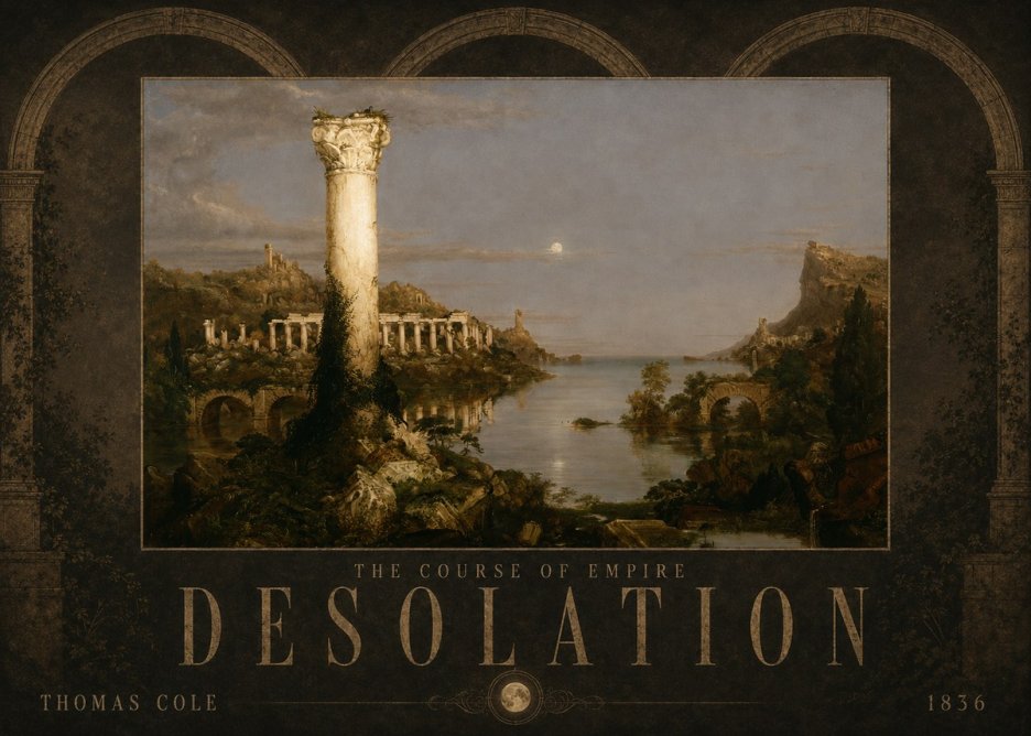 Thomas Cole The Course of Empire: Desolation No6 - Póster