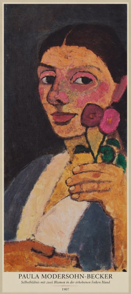Paula Modersohn-Becker Selbstbildnis Mit Zwei Blumen in Der Erhobenen Linken Hand No6 - Póster