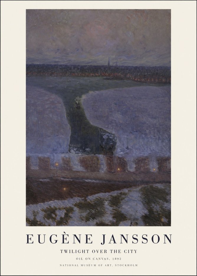 Eugène Jansson Twilight over the City No1 - Póster
