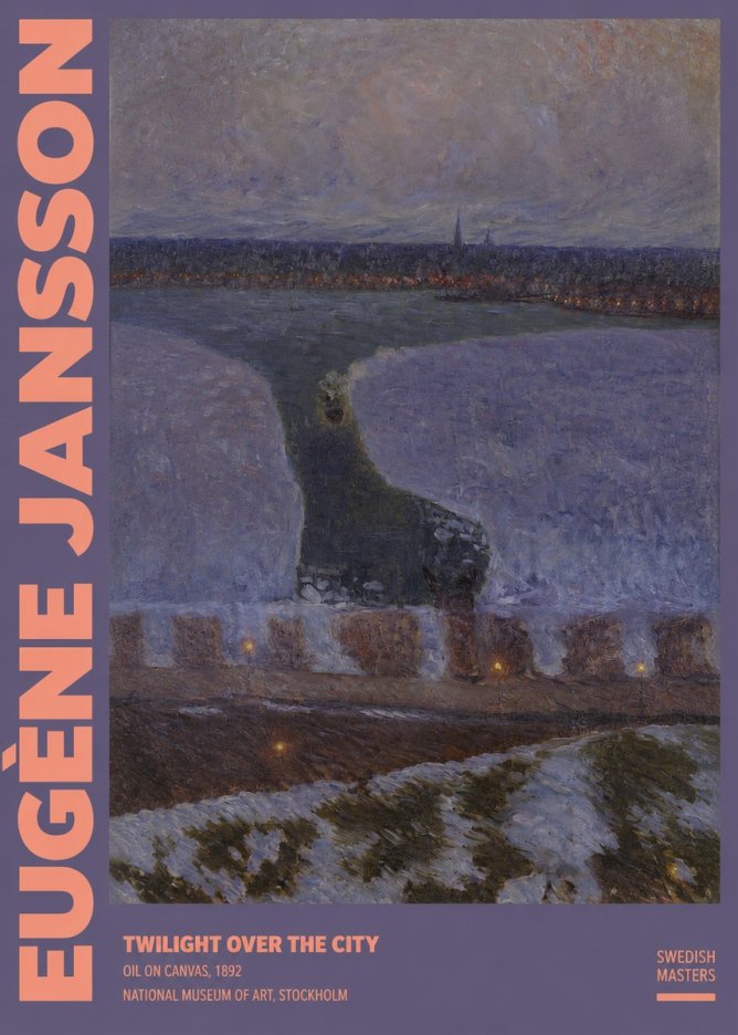 Eugène Jansson Twilight over the City No2 - Póster