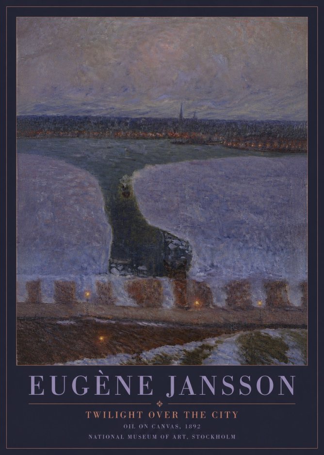 Eugène Jansson Twilight over the City No4 - Póster
