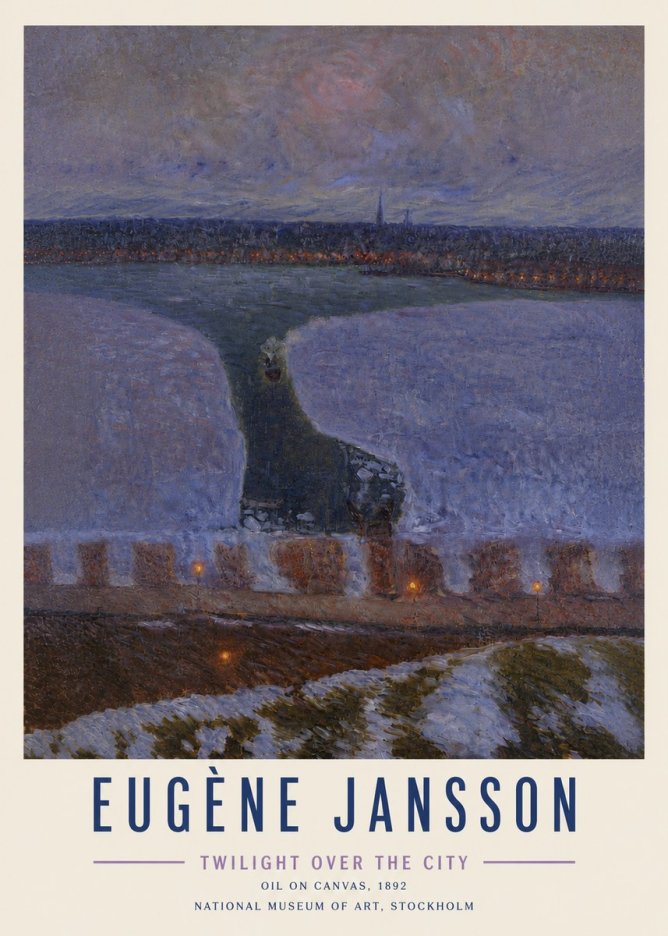 Eugène Jansson Twilight over the City No5 - Póster