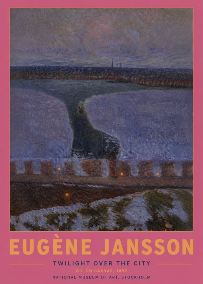 Eugène Jansson Twilight over the City No6 - Póster