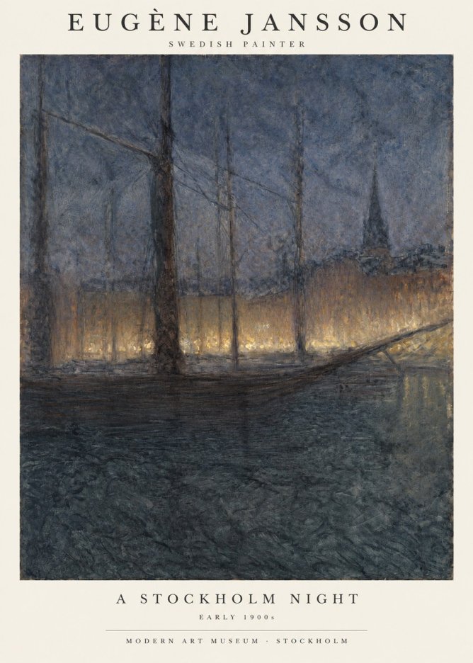 Eugène Jansson Evening on the Water No2 - Póster
