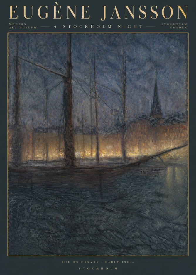 Eugène Jansson Evening on the Water No5 - Póster