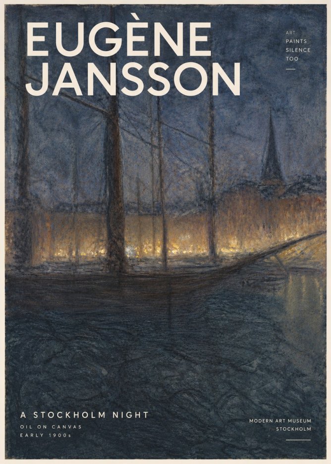 Eugène Jansson Evening on the Water No6 - Póster