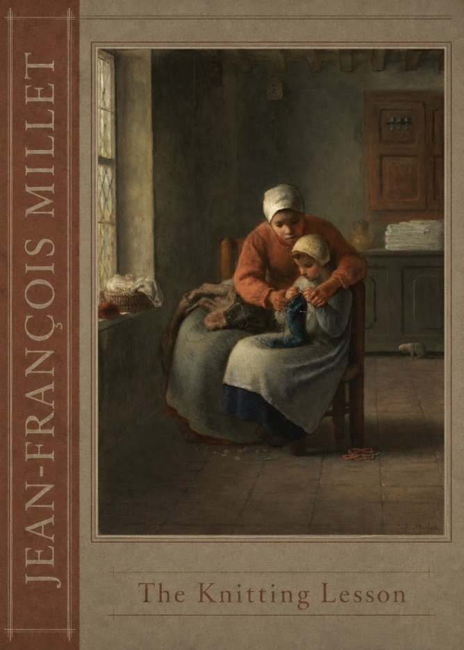 Jean-François Millet The Knitting Lesson II No2 - Póster