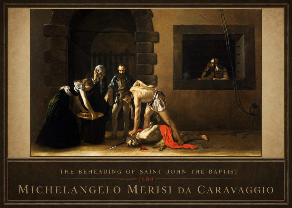 Michelangelo Merisi da Caravaggio The Beheading of Saint John the Baptist No6 - Póster