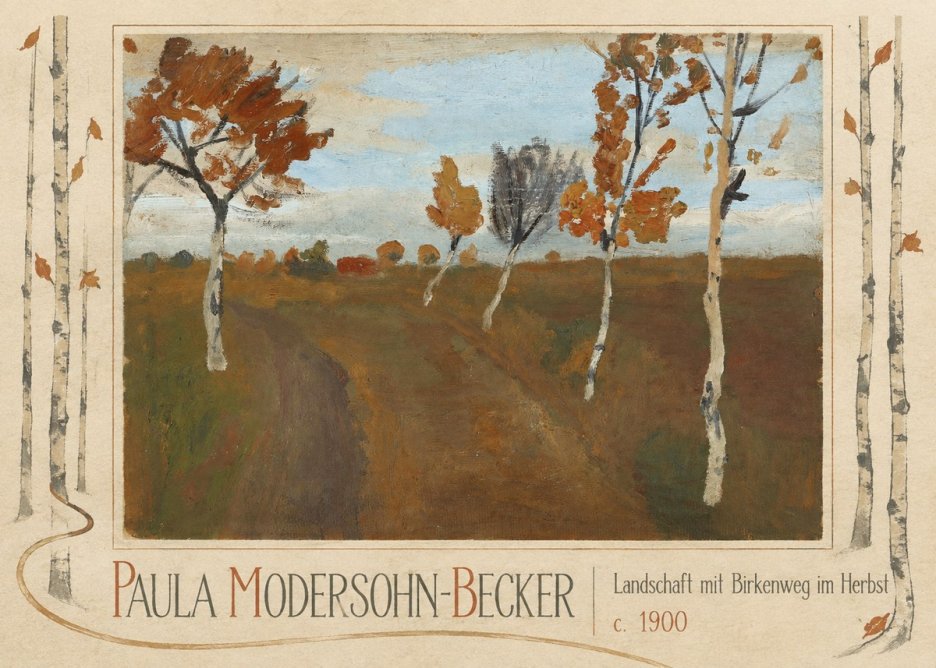 Paula Modersohn-Becker Landschaft Mit Birkenweg Im Herbst No3 - Póster