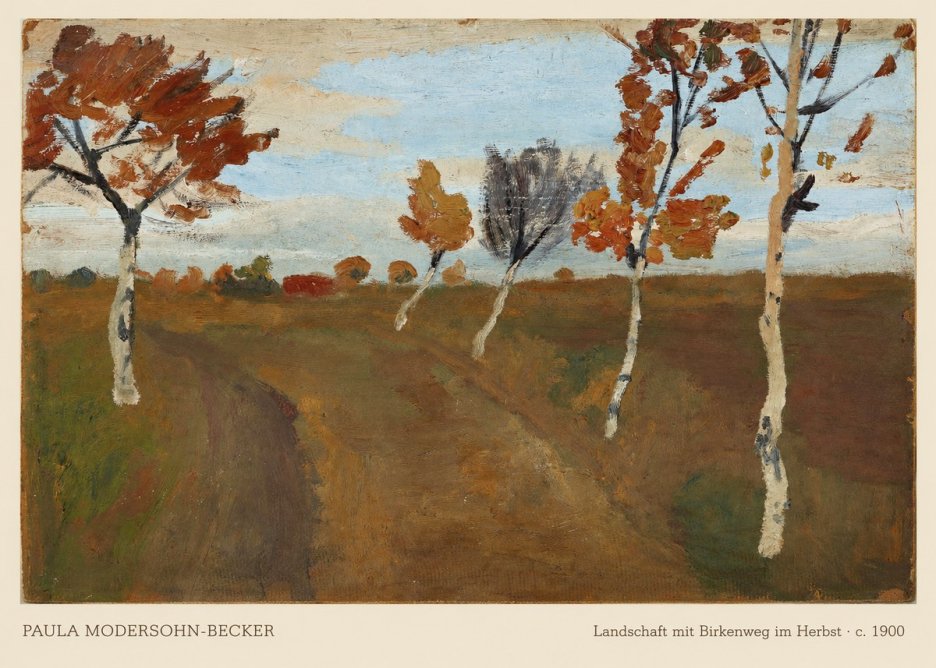 Paula Modersohn-Becker Landschaft Mit Birkenweg Im Herbst No6 - Póster