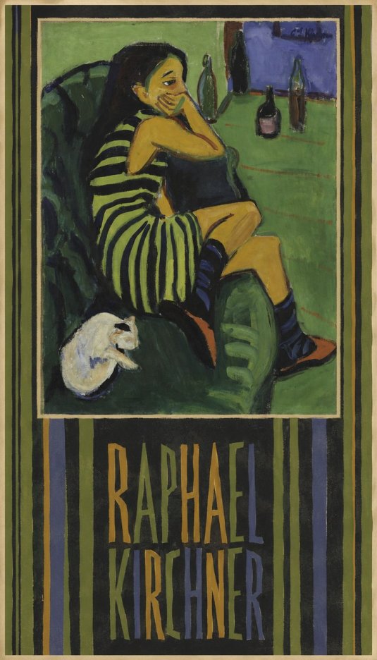 Raphael Kirchner Woman with a Cat No5 - Póster
