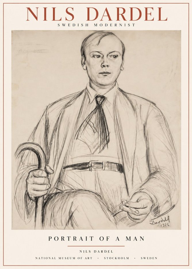 Nils Dardel Portrait of a Man No1 - Póster