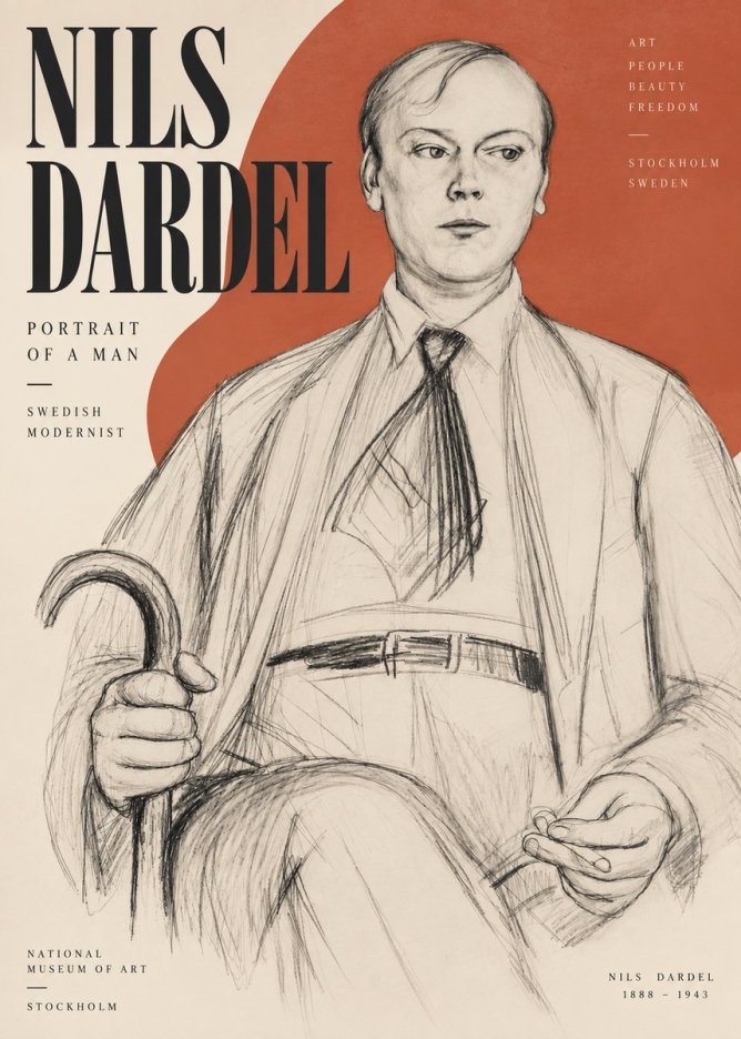 Nils Dardel Portrait of a Man No3 - Póster