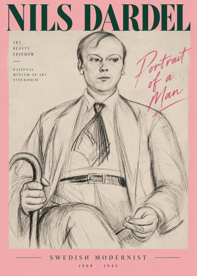 Nils Dardel Portrait of a Man No4 - Póster