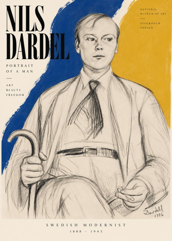 Nils Dardel Portrait of a Man No5 - Póster