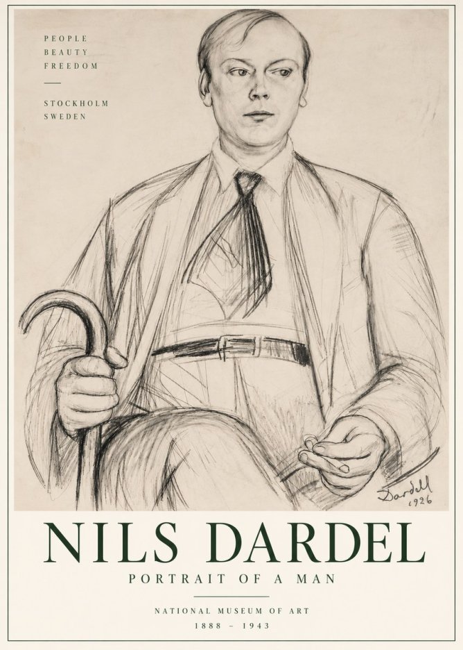 Nils Dardel Portrait of a Man No6 - Póster