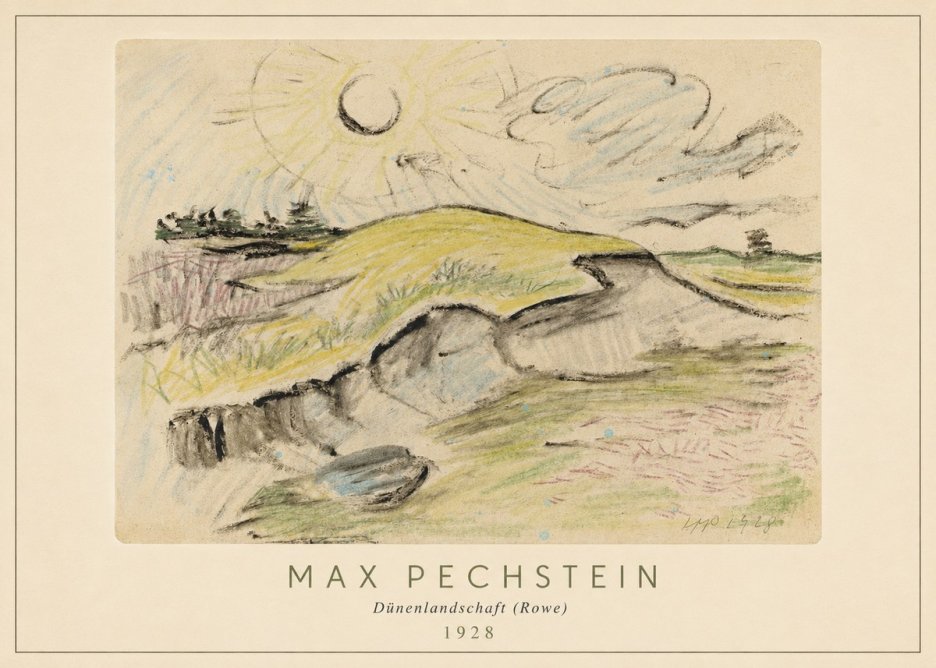 Max Pechstein Dünenlandschaft (Rowe) No3 - Póster