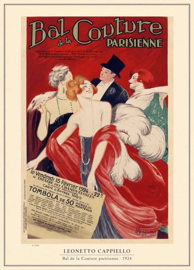 Leonetto Cappiello Bal De La Couture Parisienne No5 - Póster