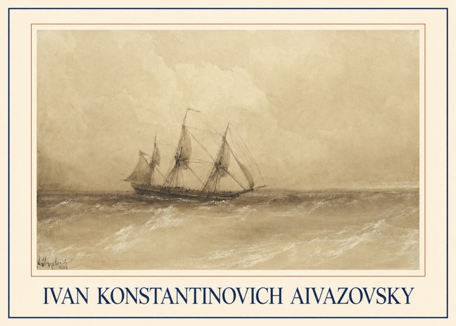 Ivan Konstantinovich Aivazovsky Sailing Ship, 1843 No1 - Póster