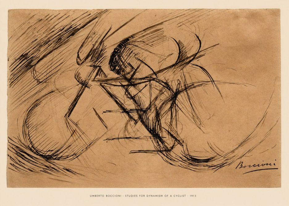 Umberto Boccioni Studies for Dynamism of a Cyclist No6 - Póster