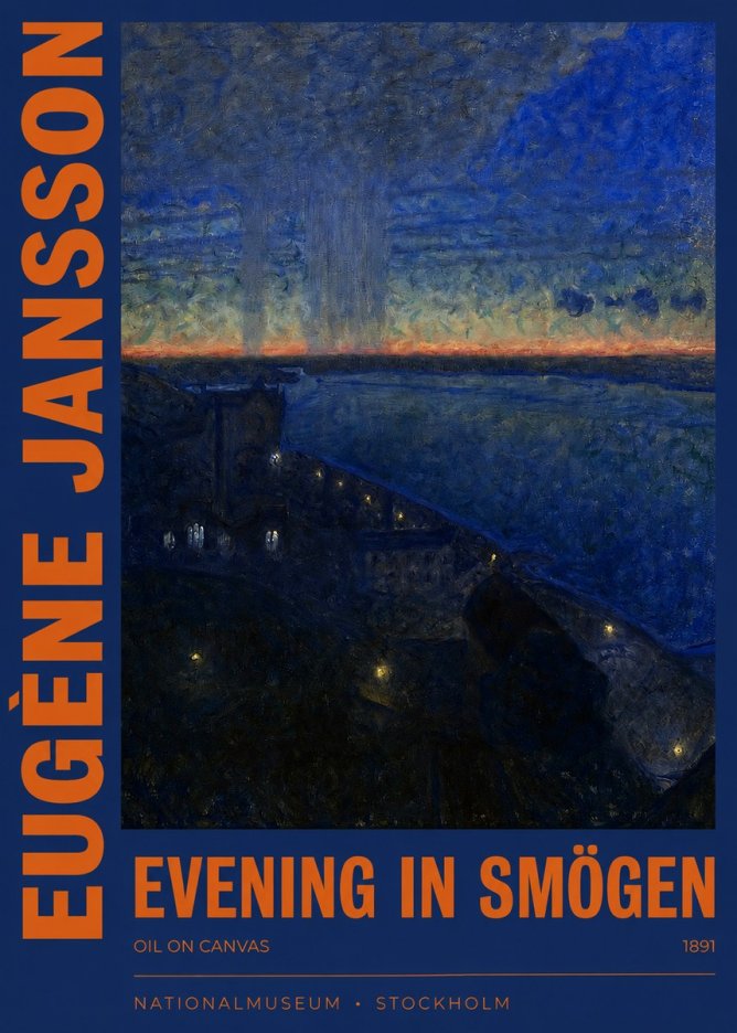 Eugène Jansson Evening in Smögen No2 - Póster