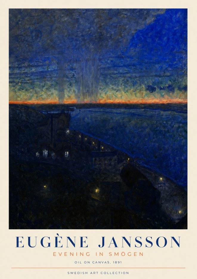 Eugène Jansson Evening in Smögen No3 - Póster