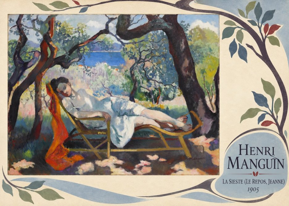 Henri Manguin La Sieste (Le Repos, Jeanne) No3 - Póster