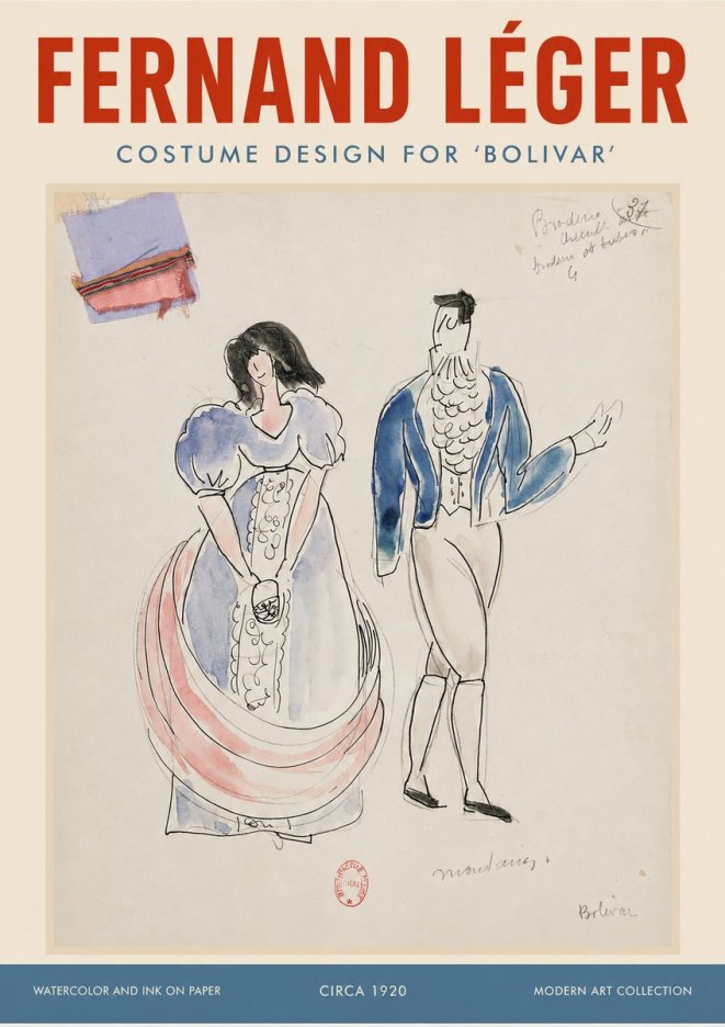 Fernand Léger Costume Design for 'Bolivar' No2 - Póster