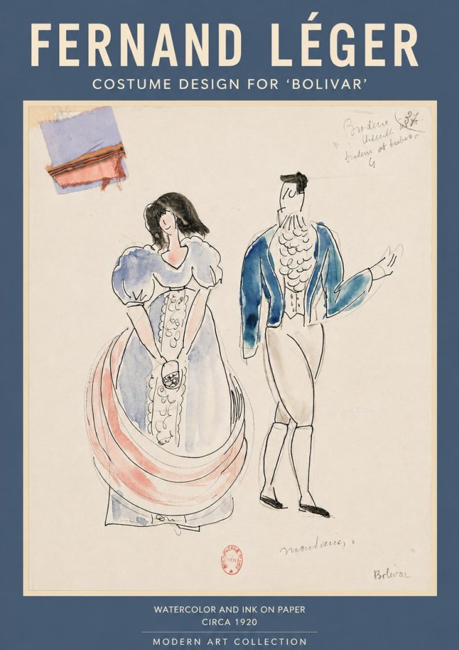 Fernand Léger Costume Design for 'Bolivar' No4 - Póster