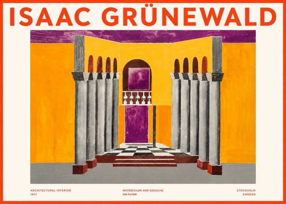 Isaac Grünewald Architectural Interior No2 - Póster