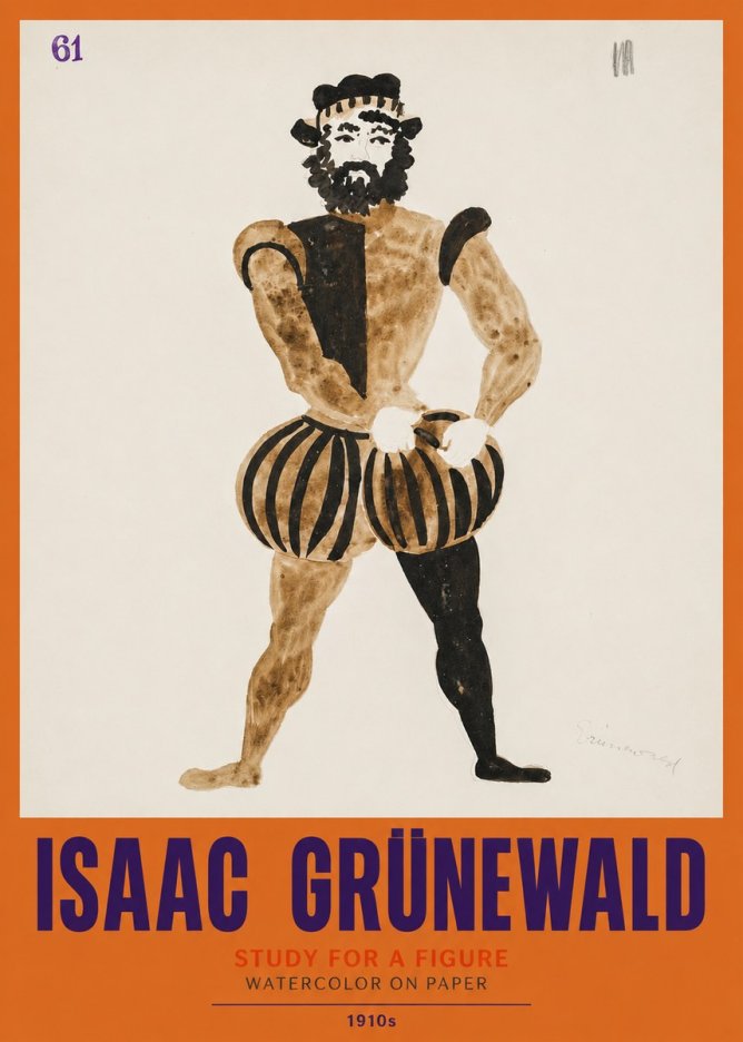 Isaac Grünewald Study for a Figure No2 - Póster