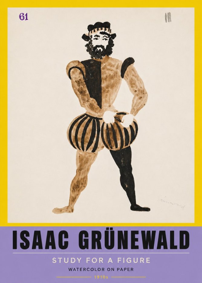 Isaac Grünewald Study for a Figure No5 - Póster