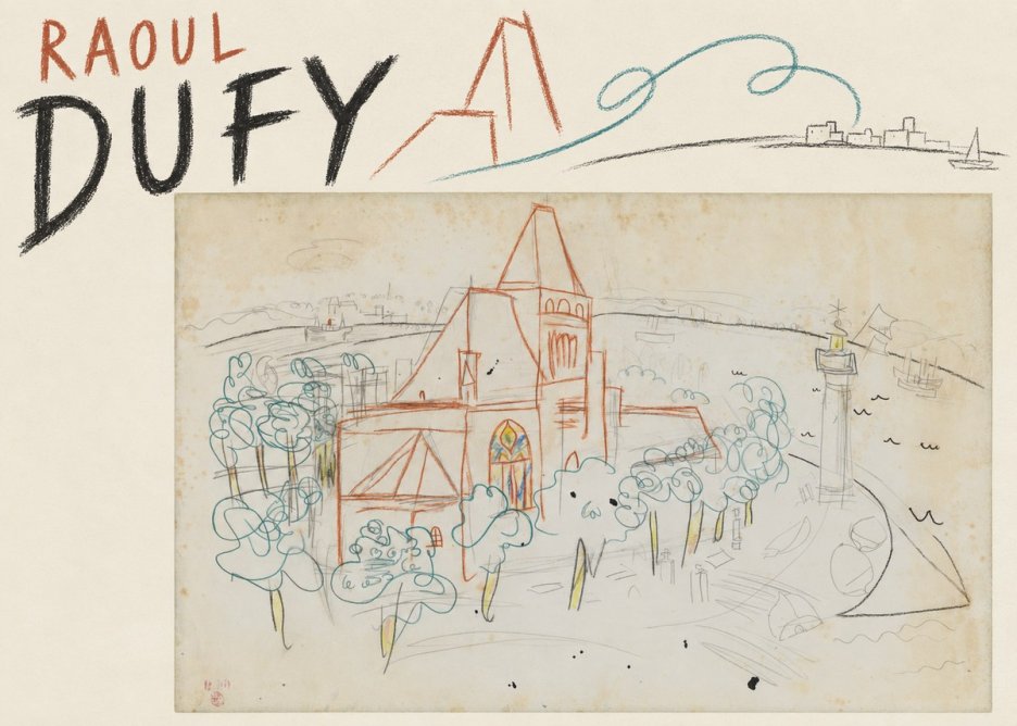 Raoul Dufy Coastal Church and Lighthouse No5 - Póster