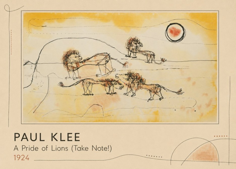 Paul Klee A Pride of Lions (Take Note!) No1 - Póster