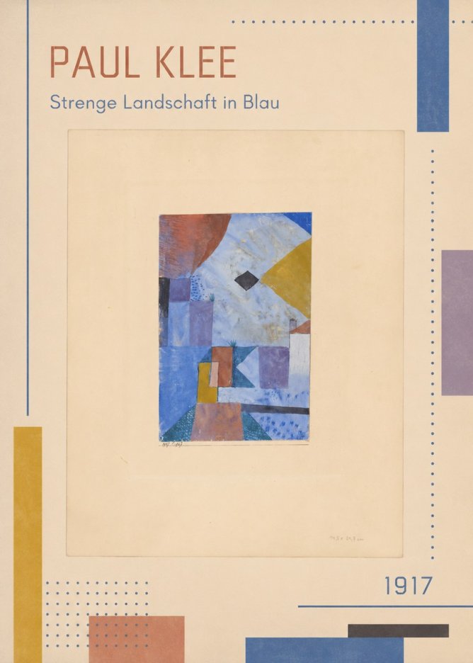 Paul Klee Strenge Landschaft in Blau No2 - Póster