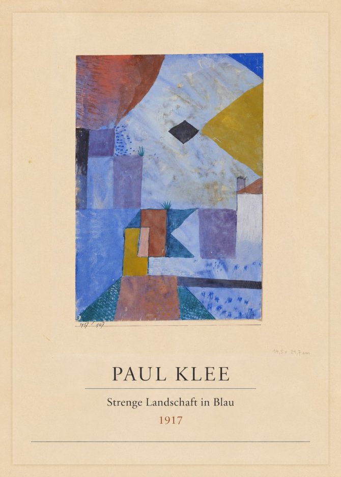 Paul Klee Strenge Landschaft in Blau No4 - Póster