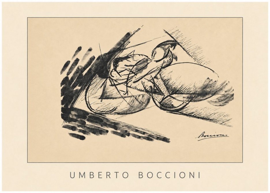 Umberto Boccioni Dynamism of a Cyclist I No4 - Póster