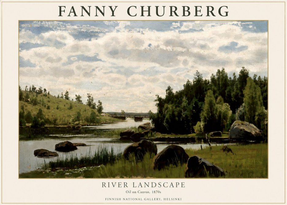 Fanny Churberg River Landscape No1 - Póster