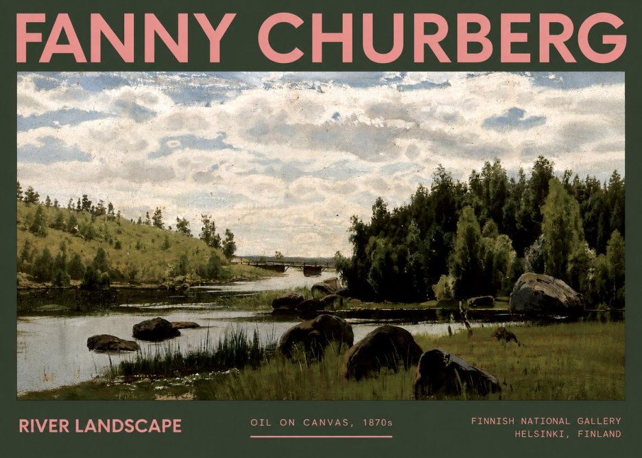 Fanny Churberg River Landscape No2 - Póster
