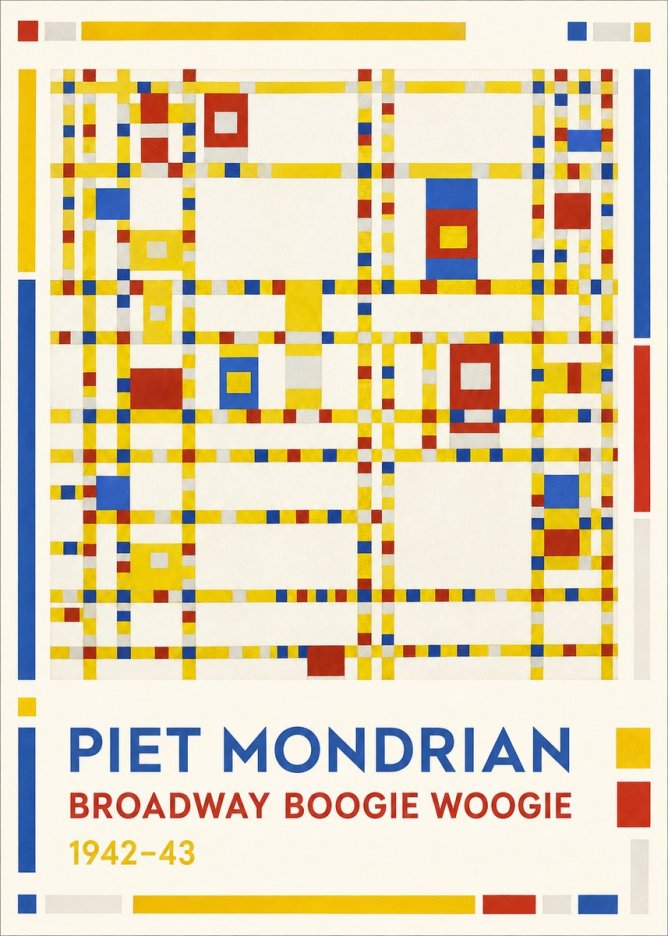 Piet Mondrian Broadway Boogie Woogie No1 - Póster